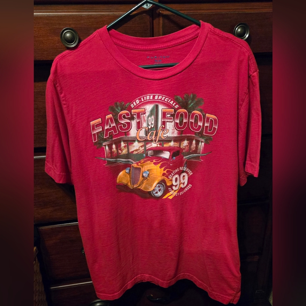 Red Fast Food Cafe Graphic Tee